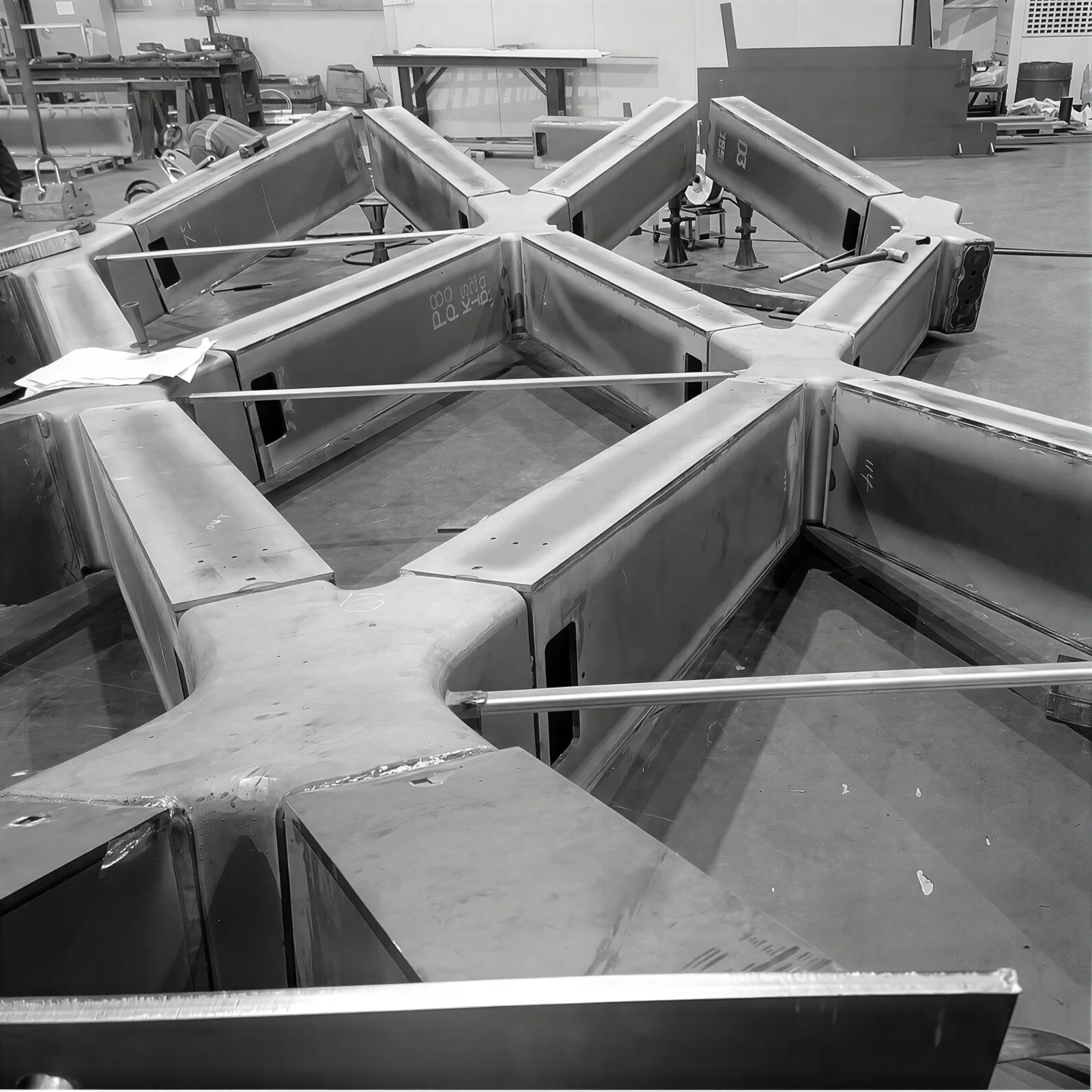 The connection between digital design and physical fabrication ensures that every facade element is produced from the de