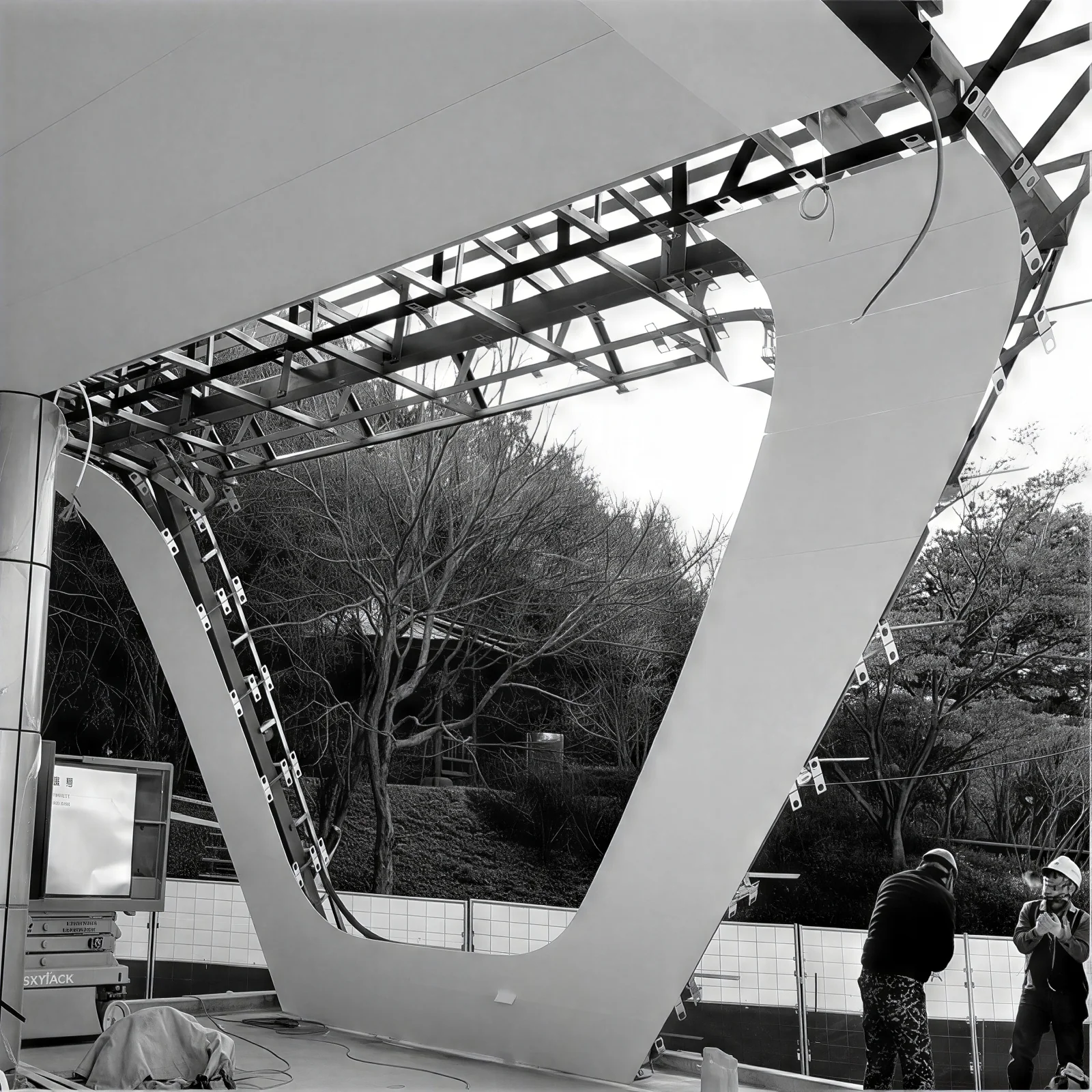 Codified manufacturing libraries cover structural framing and facade elements as they are installed on site.