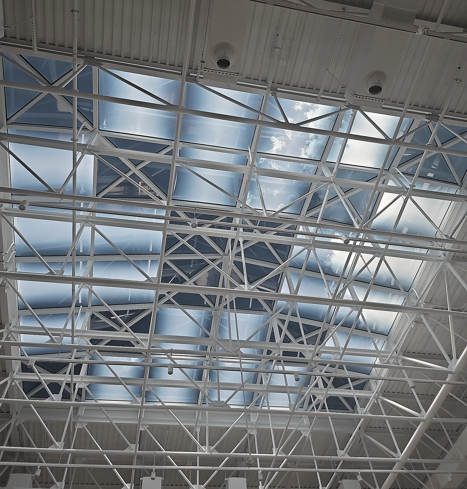 Structural glazing and ceiling framing