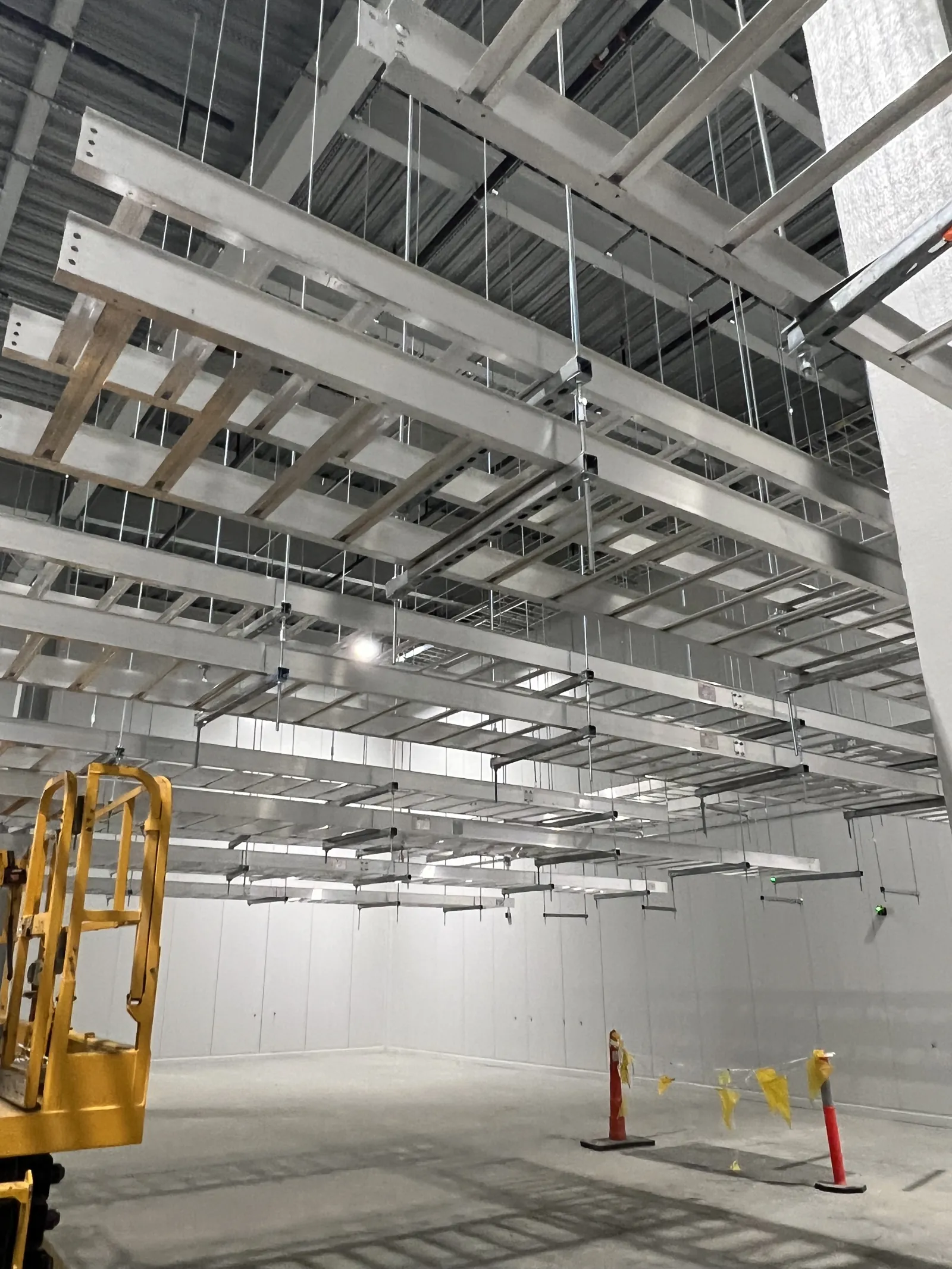 Overhead cable tray installation